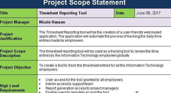 Types of Project Scope Document