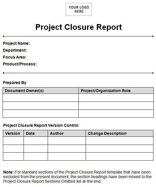 Project Completion Report Template